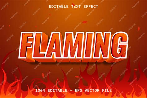 Premium Vector | Flaming with modern style editable text effect