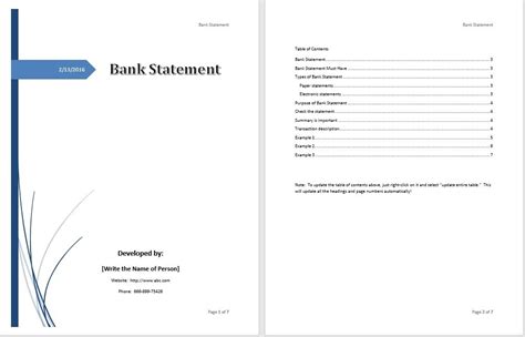 Bank Statement Template - Word Templates for Free Download