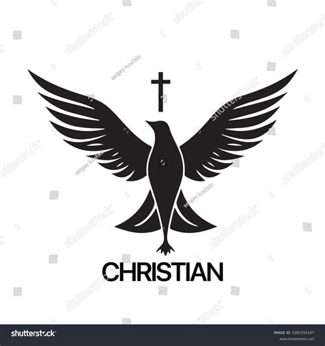 Christian Logo Template Dove Pigeon Black Stock Vector (Royalty Free ...