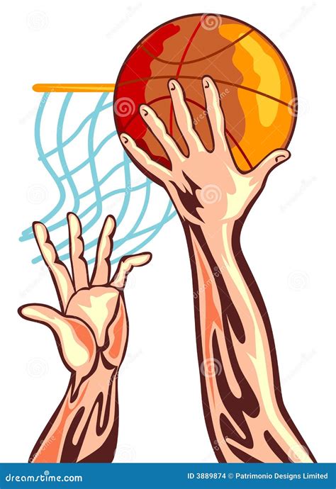 Basketball hand with ball stock vector. Illustration of blocking - 3889874