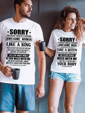 Funny Casual Couple Graphic T-Shirts | Cute couple shirts, Couple t ...