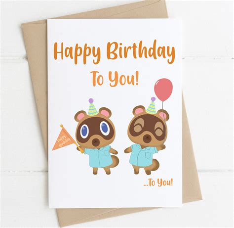 Animal Crossing Birthday Card - Printable Cards