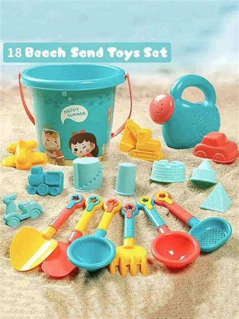 18pcs Random Color Beach Toys Sand Toys Set For Kids,Kids Spring Outing Beach Set Baby Beach ...