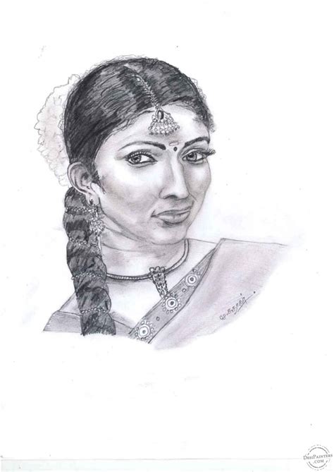 Indian Women Pencil Sketch | DesiPainters.com