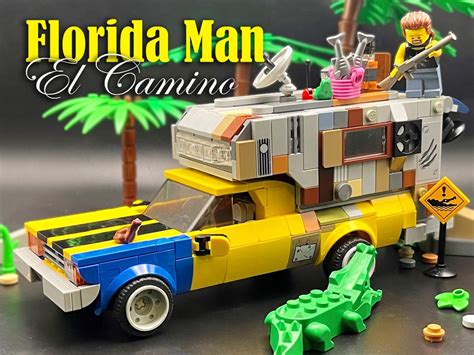 LEGO MOC Florida Man's El Camino & Cab-Over Camper by IBrickedItUp | Rebrickable - Build with LEGO