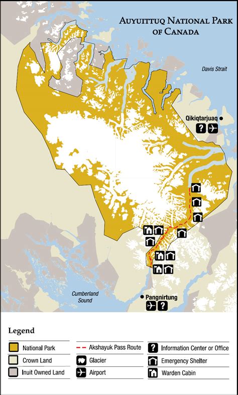 Auyuittuq National Park Map - Kivitoo Canada • mappery