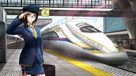 Online crop | HD wallpaper: anime, bullet train, passenger train ...