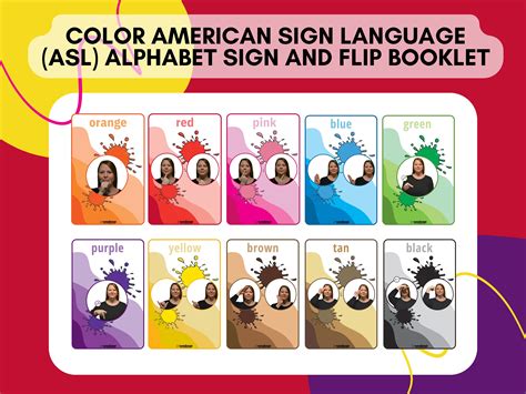 American Sign Language ASL Colors Chart and Posters, Signing Naturally ...