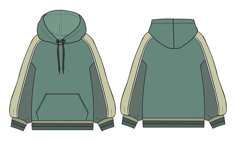 Long Sleeve Hoodie Vector Template