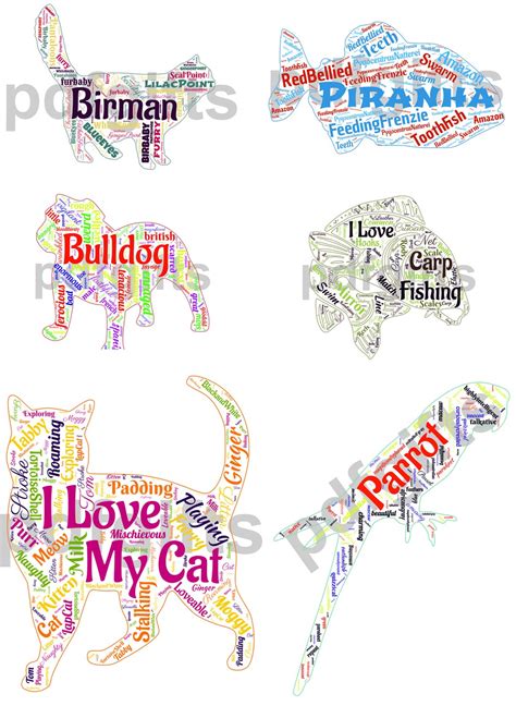 Animal and Pet Wordart Cloud Emailed Download A4 Ready to - Etsy