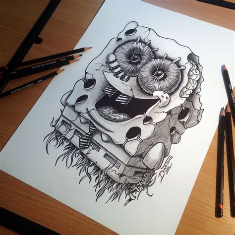 Sponge bob drawing by AtomiccircuS | Realistic pencil drawings, Spongebob drawings, Creepy drawings