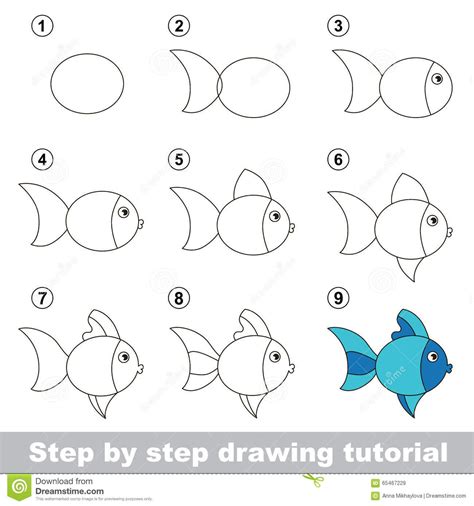 Drawing Tutorial. How To Draw A Cute Fish - Download From Over 55 ...