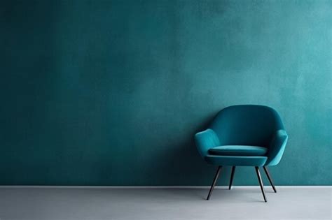 Premium AI Image | 3d rendered Blue chair against blue wall in living room interior with copy space