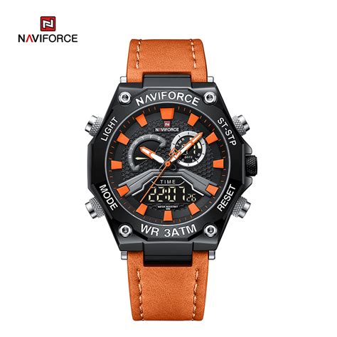 OEM NAVIFORCE NF9220 Dual Display Digital Genuine Leather Casual Sport ...