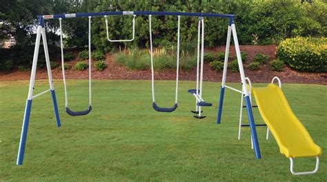 Kids Play All Day Backyard Heavy Duty Metal Swing Set Slide Outdoor Playground 862308000379 | eBay