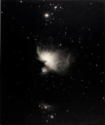 Bonhams : THE GREAT NEBULA IN ORION. Black and white photograph of the ...