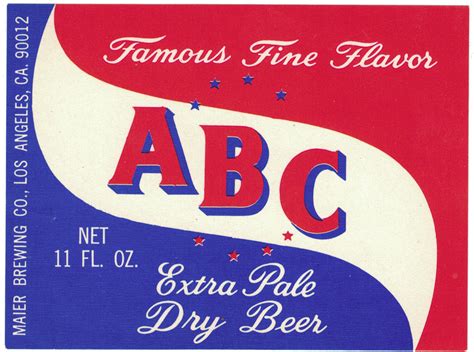 ABC Extra Pale Dry Beer Label