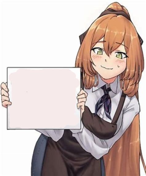 Anime girl with a sign Blank Template - Imgflip