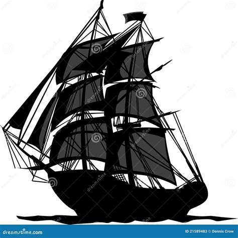 Pirate Ship With Sails Vector Illustration Stock Photos - Image: 21589483