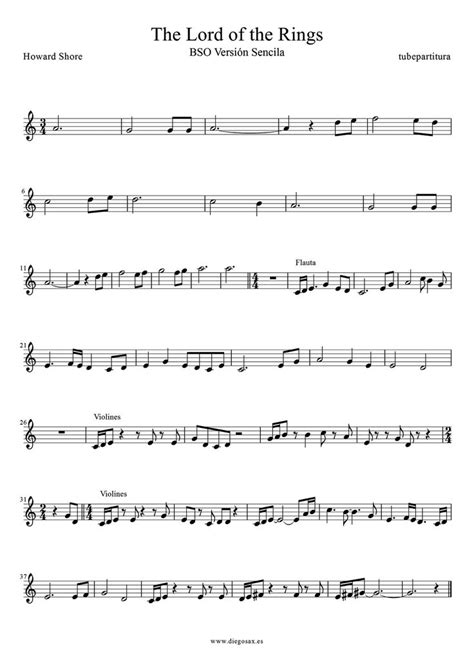 Lord Of The Rings Main Theme Piano Print And Download The Lord Of The ...