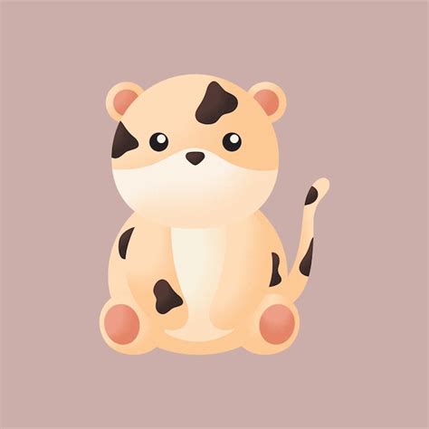 Premium Vector | Zoo cute characters brown cow sticker