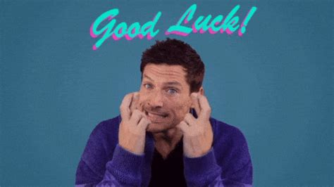 Simon Rex Good Luck GIF by reactionseditor - Find & Share on GIPHY