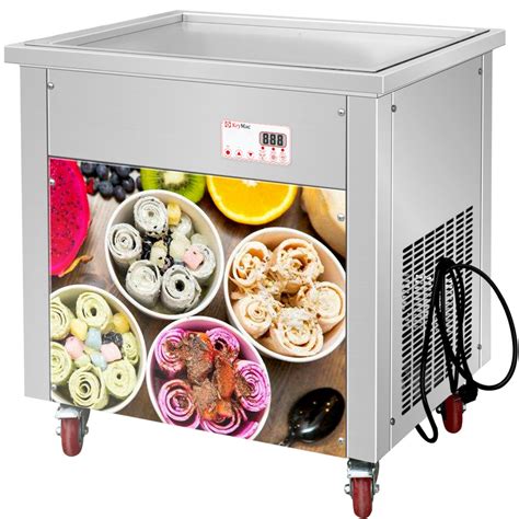 RIC600A Rolled Ice Cream Machine Round or Square Single Pan 6 Compartments 3