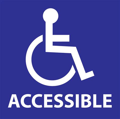 Handicap Accessible Sign, 6Hx6W, Adhesive, 2/pk | Zing