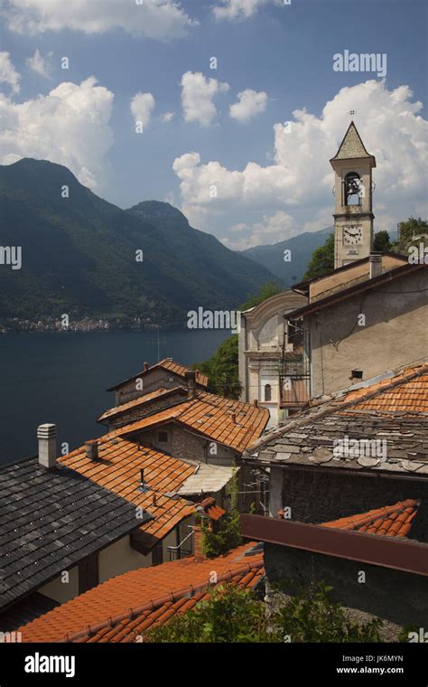 Italy, Lombardy, Lakes Region, Lake Como, Nesso, town church Stock Photo - Alamy