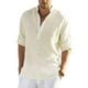 COOFANDY Men's Cotton Linen Henley Shirt Long Sleeve Hippie Casual Beach T Shirts - Walmart.com