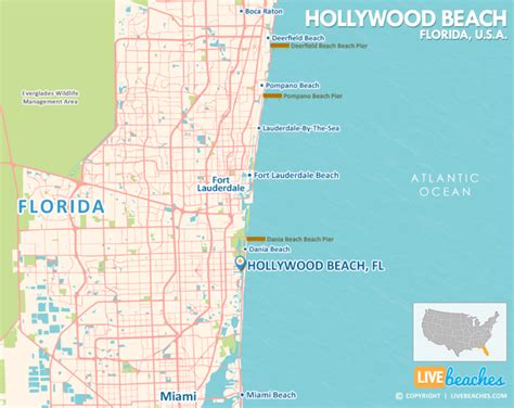 Map of Hollywood Beach, Florida - Live Beaches