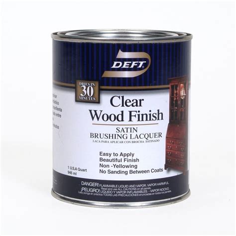 Deft 1 qt. Satin Interior Clear Wood Finish Brushing Lacquer-01704 ...