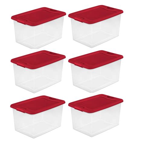 Sterilite 64 Qt. Christmas Holiday Latch Lid Storage Bin Container Tote ...