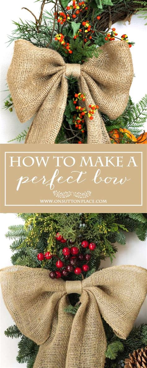 How To Make A Bow for a Wreath - On Sutton Place | Christmas wreath bows, Christmas wreaths diy ...