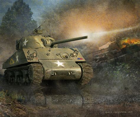 In The Hedgerows-- Sherman Tank Digital Art by R christopher Vest - Fine Art America