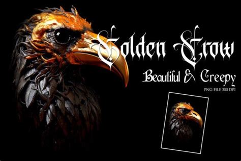 Golden Crow Clipart Graphic by LouteCrea · Creative Fabrica