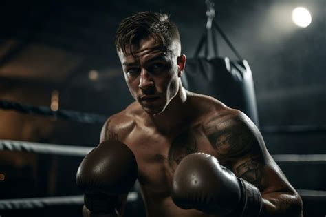 Premium AI Image | A boxer in a boxing ring with a boxing glove