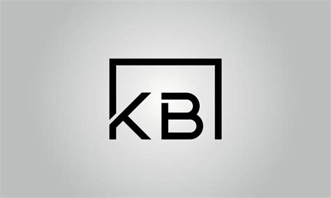 Letter KB logo design. KB logo with square shape in black colors vector free vector template ...