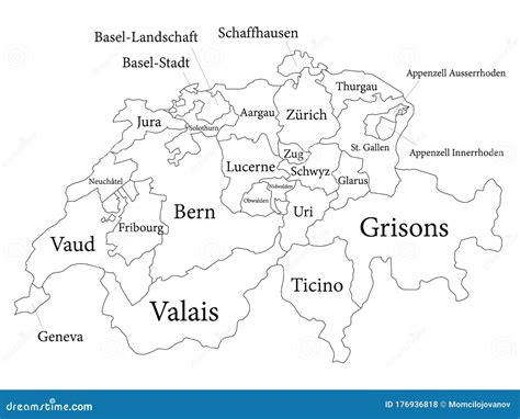 Cantons Map Of Switzerland Vector Illustration | CartoonDealer.com #176936818