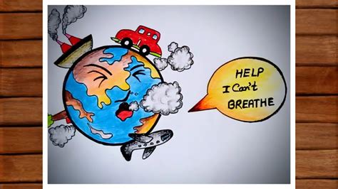 Air Pollution Drawing | Save Earth Drawing | How to draw Save World ...