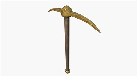 Golden Pickaxe - 3D Model by Dereza