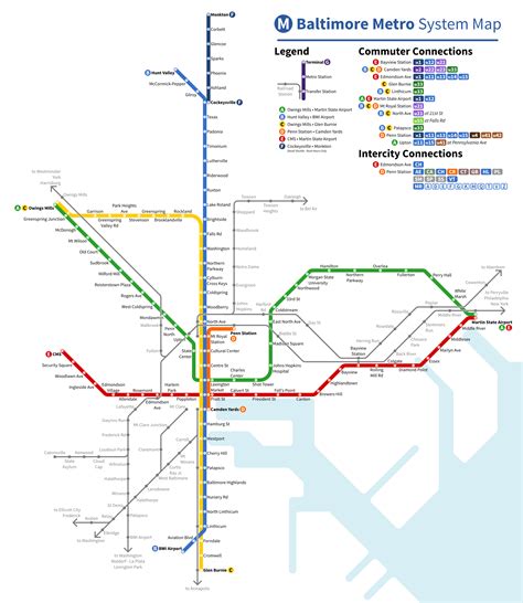 Baltimore Metro Subway Map - Tourist Map Of English