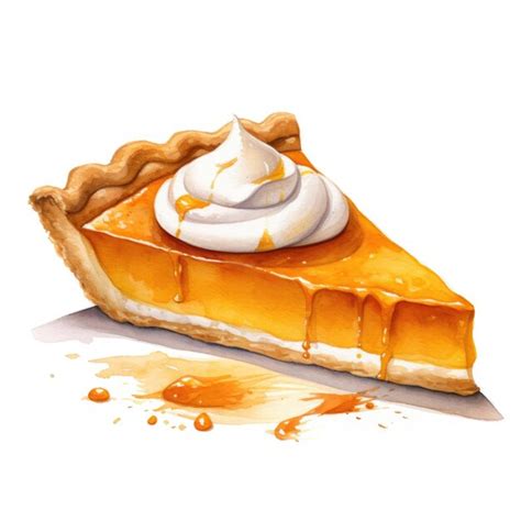 Premium Photo | Watercolor pumpkin pie on white background Generative AI