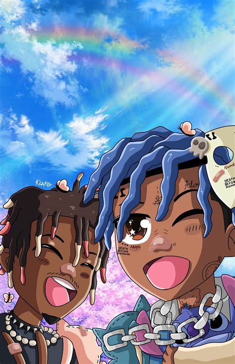 XXXTentacion Juice WRLD Sky Drawing Poster Simpson Wallpaper Iphone, Rapper Wallpaper Iphone ...