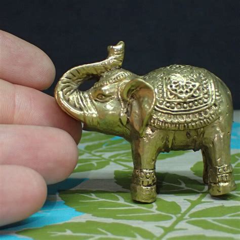 Gold Elephant Figurine 48mm / Brass Elephant / Elephant Decor | Etsy