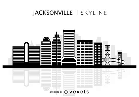 Jacksonville Skyline Silhouette Vector Download