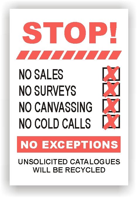 News - NEW - "NO COLD CALLERS" SIGN : , Health and Safety Signs, Posters, banners from ...