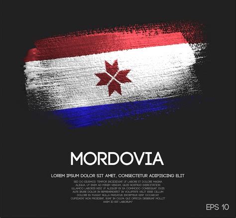 Premium Vector | Mordovia flag made of glitter sparkle brush paint