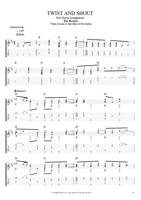 Twist And Shout Tab by The Beatles (Guitar Pro) - Solo Guitar | mySongBook