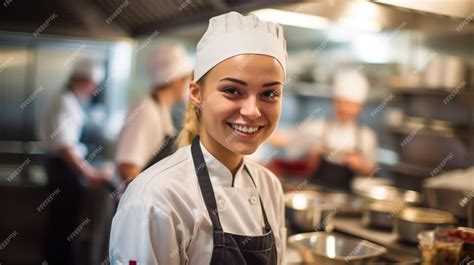 Premium AI Image | Portrait of happy chef standing in kitchen with hand on hip